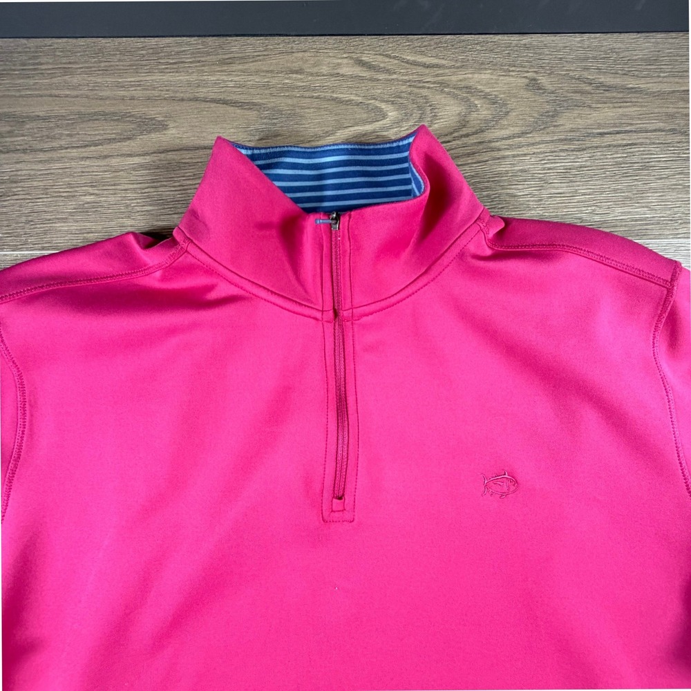Southern Tide Mens Pink Quarter Zip Pullover Performance Golf Size L Preppy